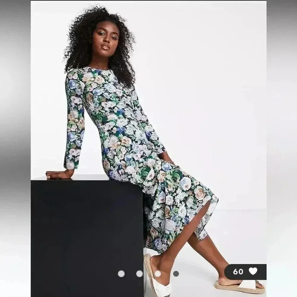 NWT & Other Stories Open Back Floral Midi Dress size 4 - Picture 8 of 8